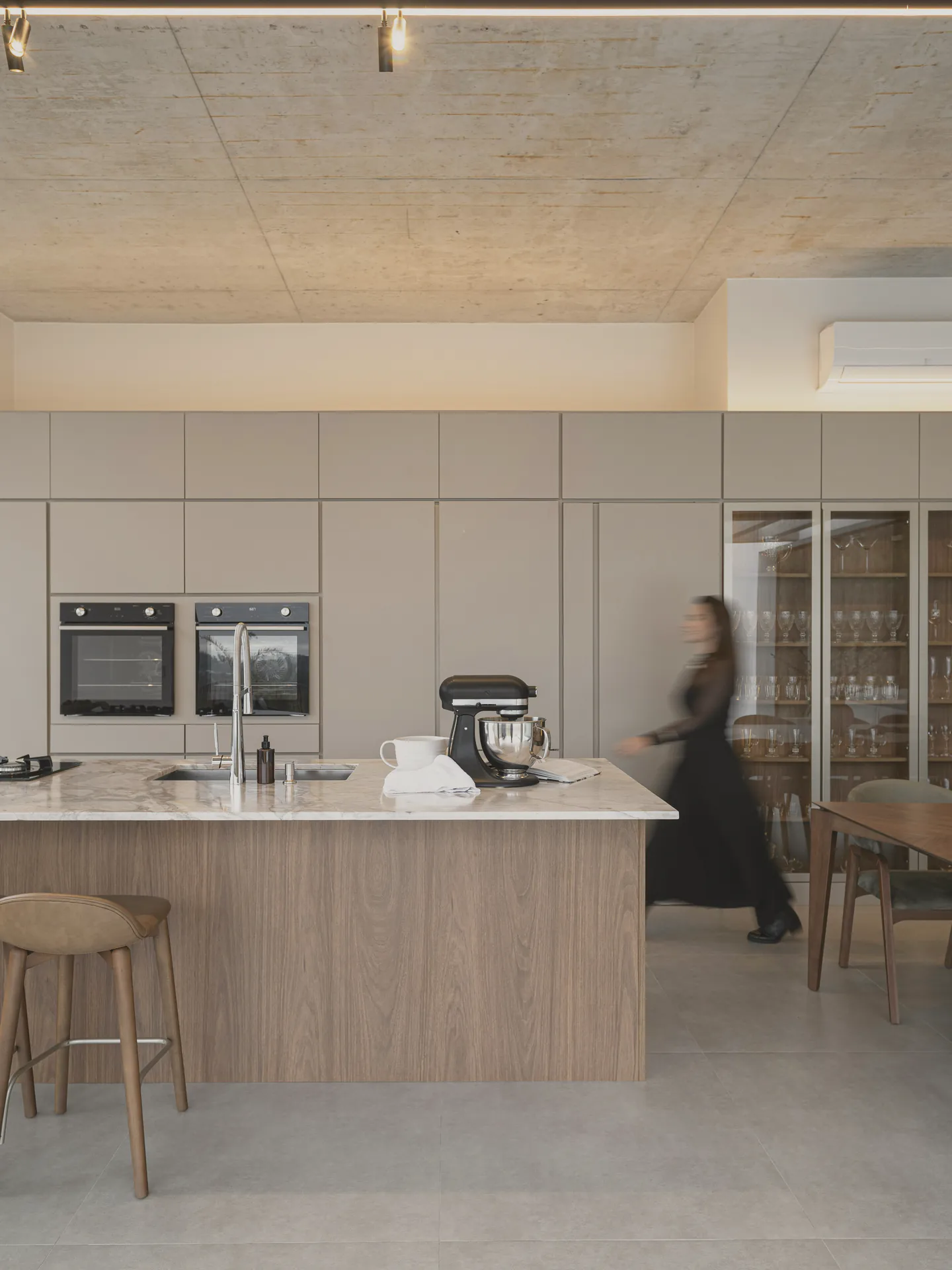 The kitchen island from the dining side