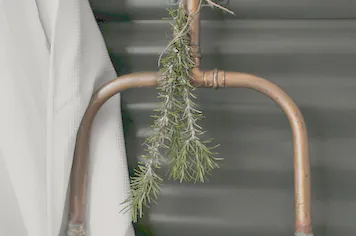 Copper taps over the clawfoot bath